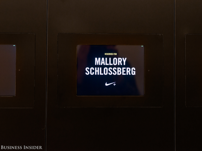 Clients get lockers with their names on them. Fancy — I feel famous for a hot second!