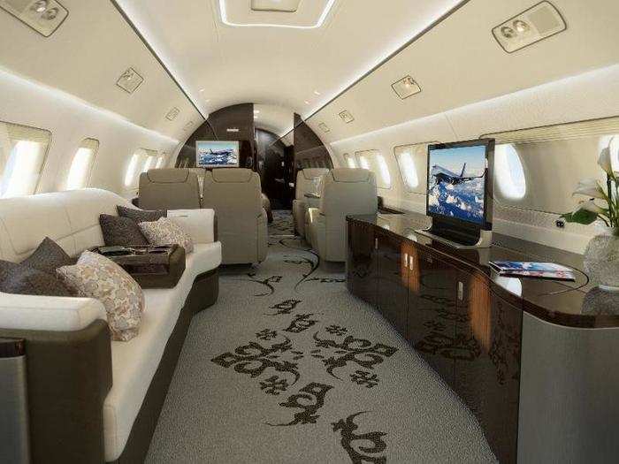 2. The Embraer Lineage 1000E private jet comes with 10,000 cubic feet of luxurious cabin space. It costs around $53 million.