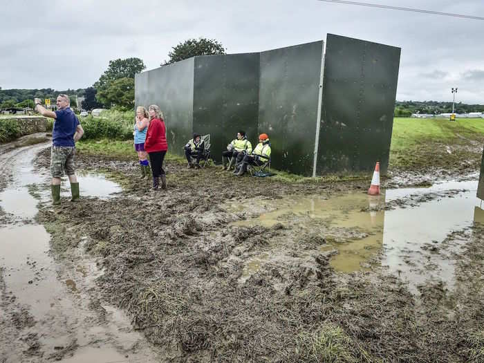 Due to heavy rain, Worthy Farm was already soaked on June 21.