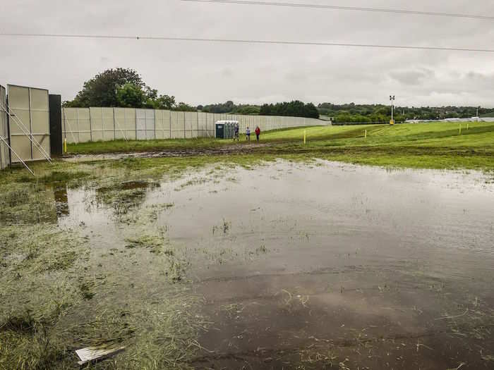 This part of the site is completely waterlogged.