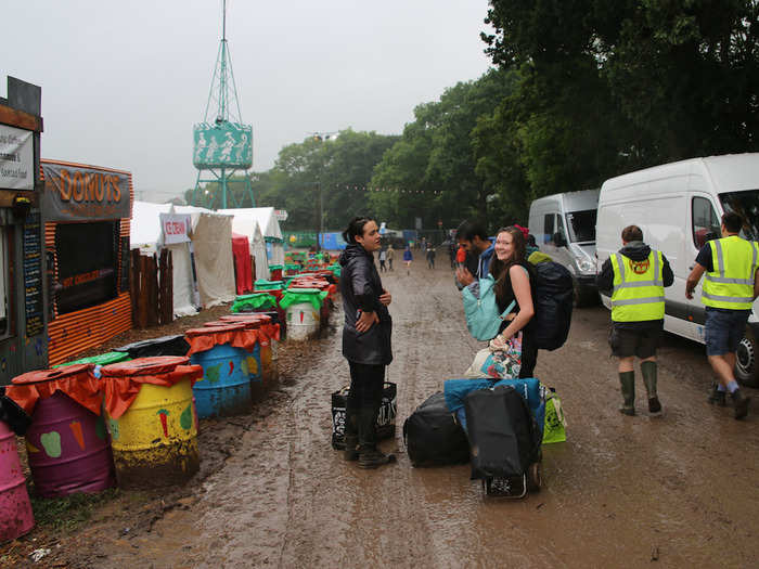 Despite the wet weather, the festival will go on. As well as music, hundreds of on-site food stalls and traders will be there to offer refreshment and merchandise.