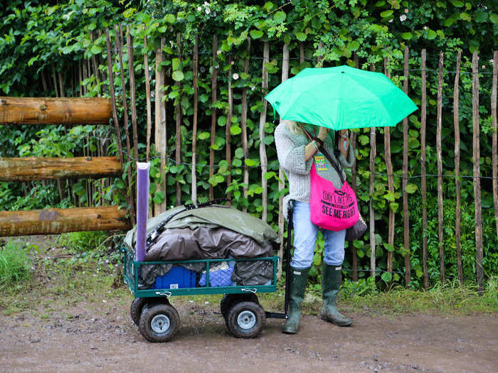 Though the weather is looking brighter this weekend, according to The Independent, more rain — and mud — is also on the way. So Glastonbury attendees might want to keep their umbrellas handy.