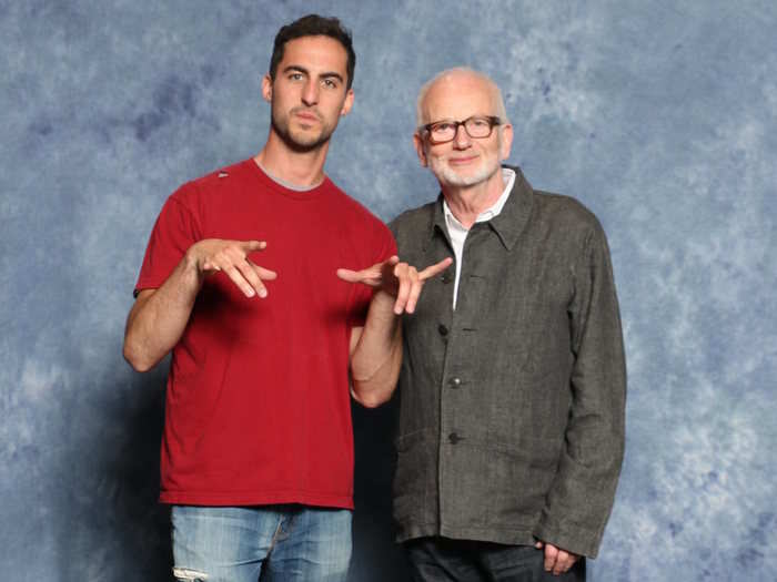 Ian McDiarmid stood by as Calabrese struck the classic Emperor Palpatine "Force lightning" pose.