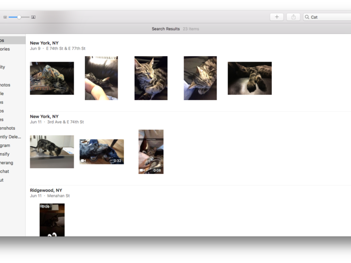 The Photos app can scan your library and help you find photos easier using image recognition.