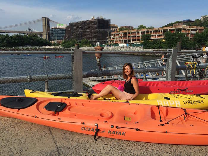 The floating dock at Pier 2 offers kayaking for free on the weekends. The only catch is you have to get there early enough to sign up.