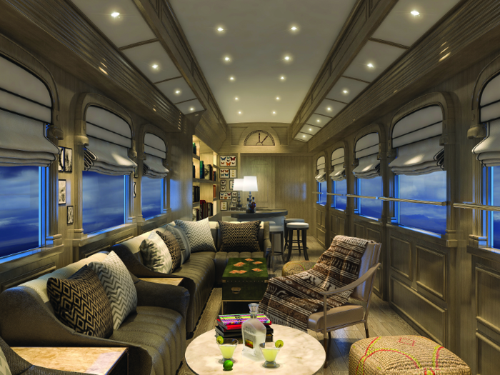 The train can accommodate 68 guests, who can enjoy incredible views from the lounge cars. There