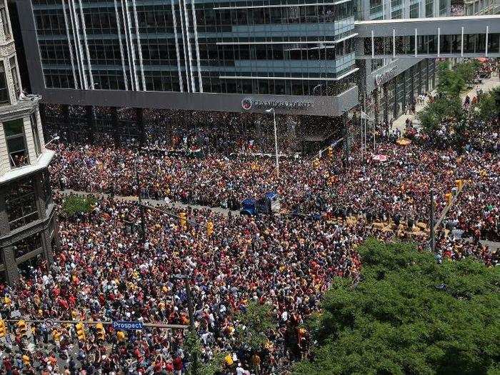 For the victory parade Wednesday, fans took over all of downtown.