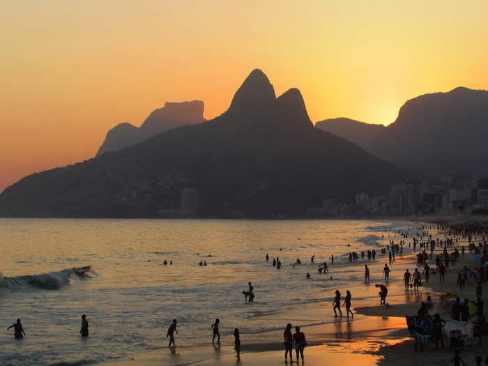 Brazil, 1% — British travellers looking to travel to South America picked Brazil for their beach holiday. When in Rio de Janeiro, locals and tourists alike head to Ipanema Beach to catch the view of the sunset behind Sugar Loaf Mountain.