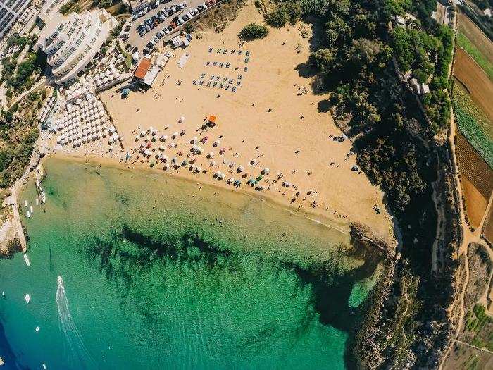 Malta, 1% — This tiny European country, which sits between Italy and Africa, has impeccable beaches. Most visitors head to Mellieha Beach in the island