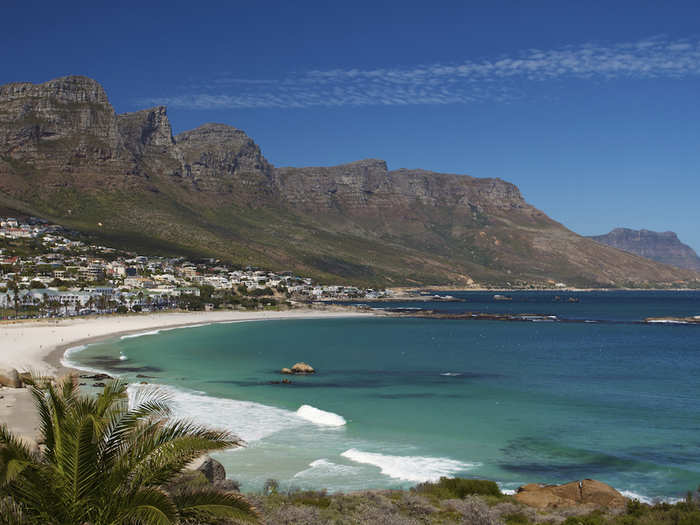 South Africa, 1% — This African country not only has magnificent natural scenery — it also has gorgeous beaches. Like Camps Bay Beach in Cape Town, where sunbathers can relax with Table Mountain in the background.