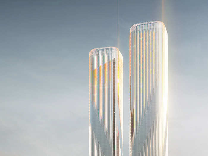 The Zhejiang Gate Towers are slated for completion in 2019.