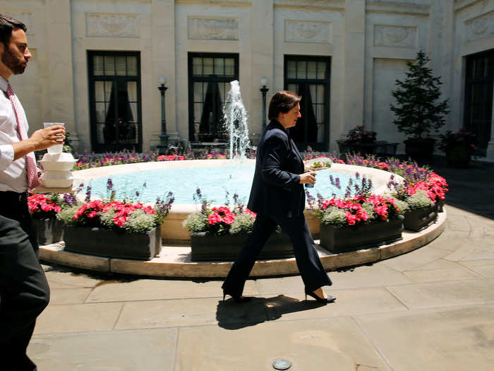 One of the four inner courtyards. In this photo Justice Elena Kagan is seen walking with one of her clerks.