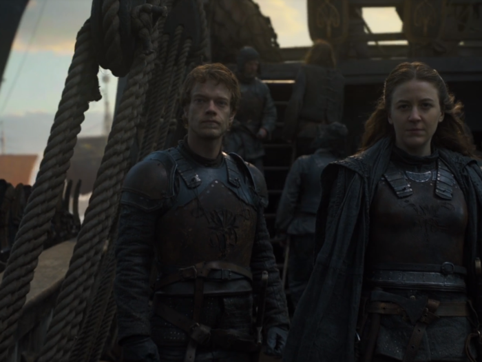 THE GREYJOYS: Yara and Theon Greyjoy, along with the 100 ships they managed to swipe from the Iron Island fleet, are with her too, having promised to ally themselves with Dany in return for the Islands