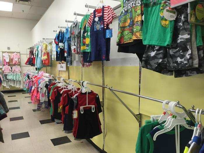 First I visited the apparel sections. It looked like the walls in the children