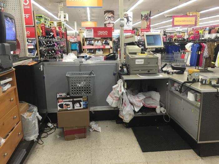 But there was no one to be found at this register in the electronics section.