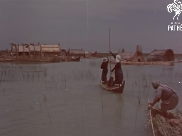 In the marshes in southern Iraq, along the Tigris and Euphrates rivers, the "Marsh Arabs" continued their centuries-old way of life.