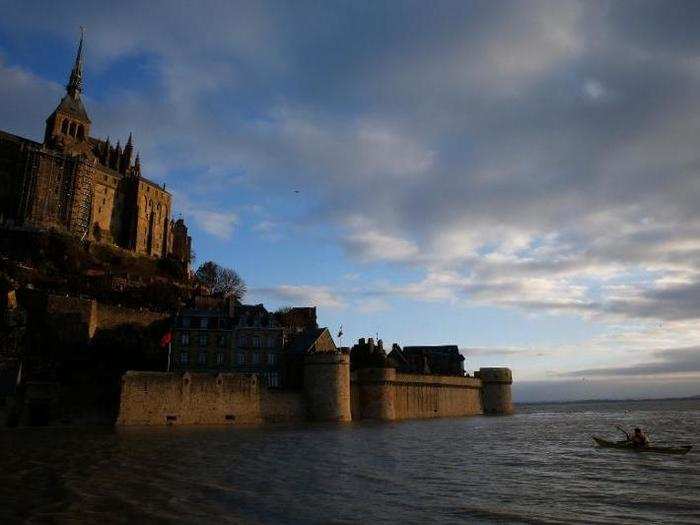 But Marzeion found that just 2.8 degrees of warming would put the base of Mont-Saint-Michel underwater.