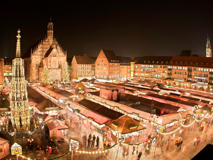 Stock up on handmade souvenirs or warm up with some Glühwein (mulled wine) at Nuremberg