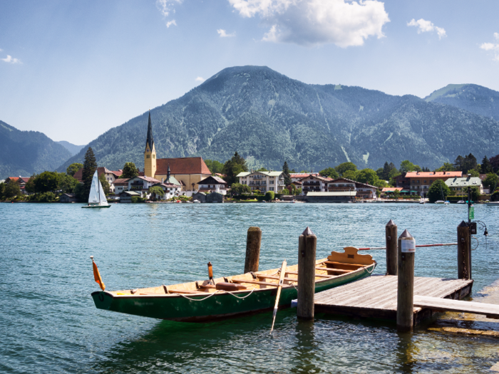 Rent a paddleboat and take a spin around Tegernsee, a beautiful lake surrounded by breathtaking alpine scenery.