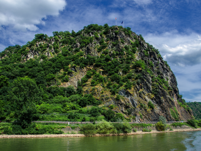 Visit Lorelei, a large rock on a bank of the Rhine River near Sankt Goarshausen, that produces an echo once believed to have been a siren