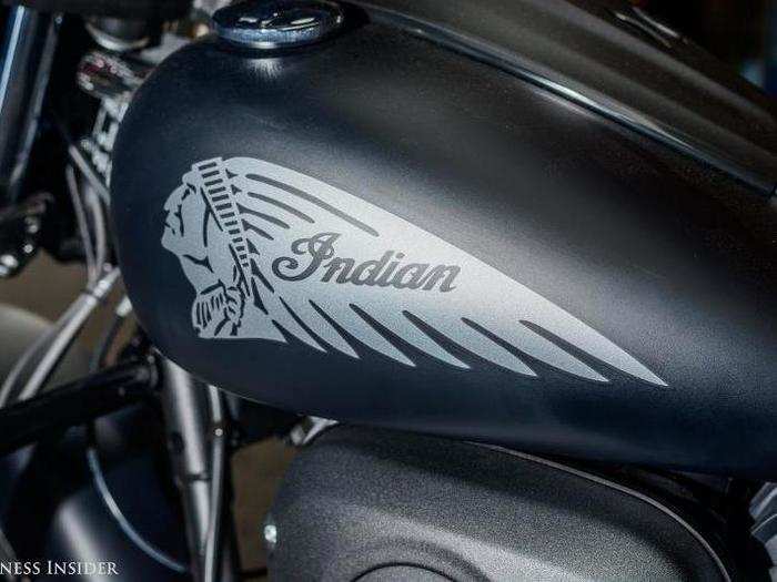 The Indian logo is combined with the chief