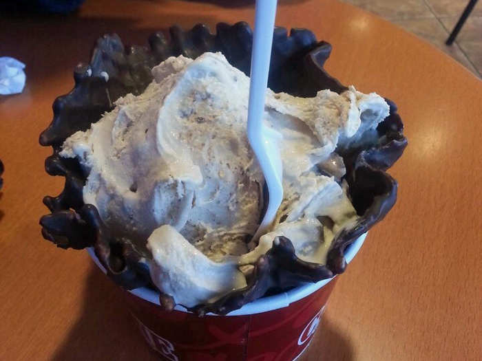 NORTH DAKOTA: The ice cream at Cold Stone Creamery in Bismarck is made fresh in-store daily on a granite stone (hence the name), meaning you can craft your own order and watch as it