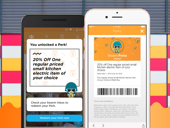 Swarm Perks give you discounts and prizes for checking into stores