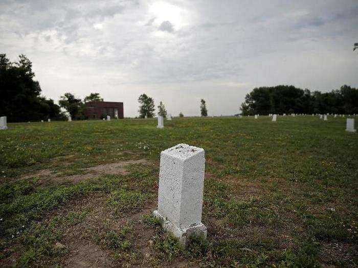 Typical graves in a traditional cemetery are three-foot-by-seven-foot plots for a single body. However, in a mass graveyard, plots are a whopping 15 feet wide and eight feet deep, and are intended for multiple bodies.