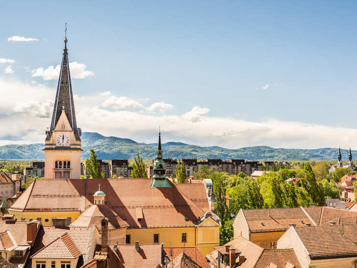 Admire the rustic buildings, bridges, and town squares of the old town in Ljubjlana, the capital of Slovenia.