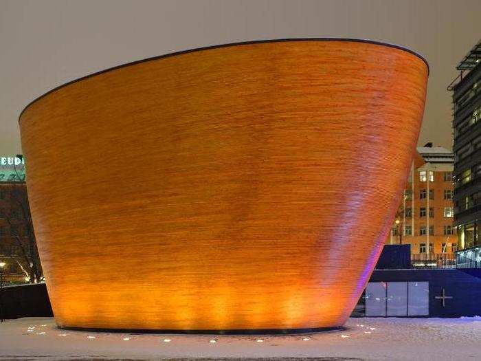 Enjoy a quiet moment in the bizarre looking Lutheran "Chapel of Silence" in the busy Finnish capital of Helsinki.