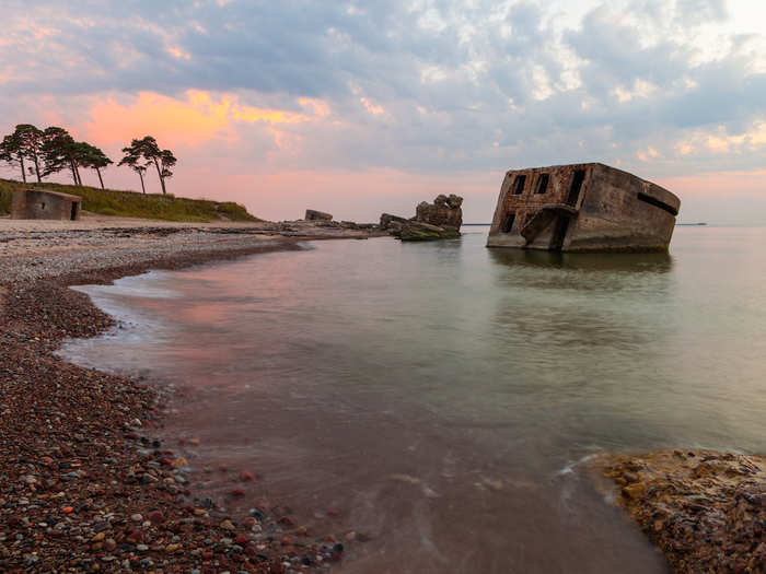 Check out the eerie ruins of an old fortress that surrounded the city of Liepaja on the coast of Latvia.