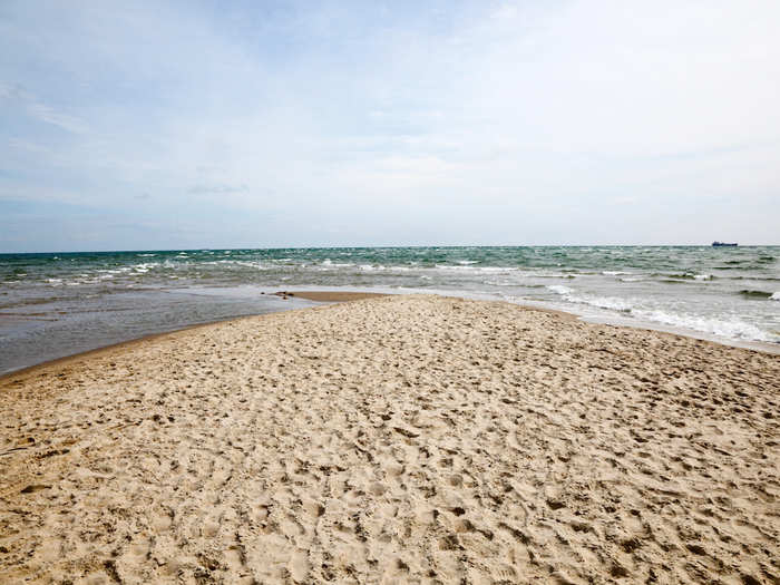 Travel to the very north of Denmark to Grenen, a beach in the town of Skagen that connects two seas: the Skagerrak Straight in the North Sea, and the Kattegat which flows between Denmark and Sweden.