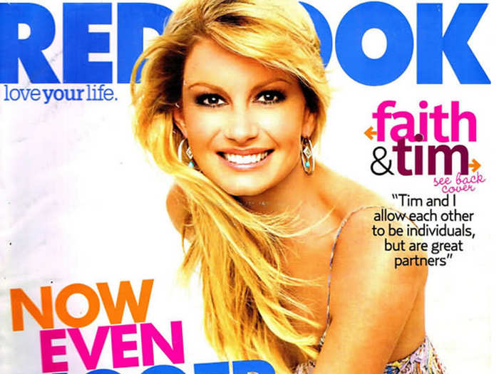 Country music singer Faith Hill appeared on the July 2007 cover of Redbook.