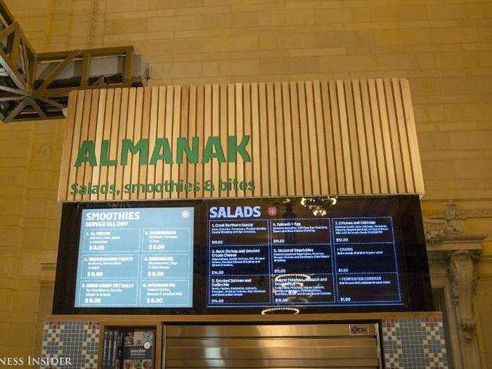 Almanak has a collection of healthy salads, such as the spinach and egg salad that comes with spinach, romaine, soft egg, rye croutons, bacon, and blue cheese dressing.