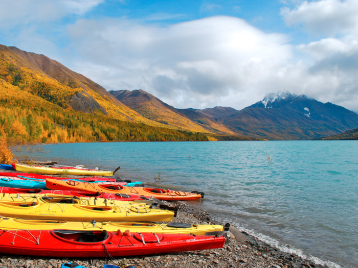 Kayak around Eklutna Lake, a long, piercingly blue lake fed by a glacier of the same name. The natural reservoir provides most of Anchorage