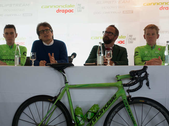 Before the start of the Tour, Cannondale held a press conference at the hotel to  announce the big news that it had teamed up with Drapac in a five-year deal.