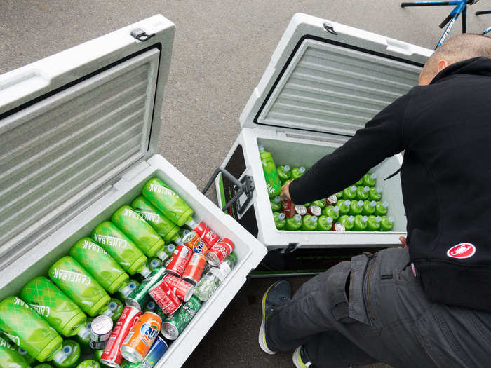 Each team will go through hundreds of water bottles during one Tour de France.