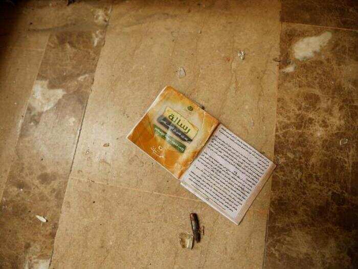 Iraqi forces also found books belonging to the militants. ISIS has been known to create and publish propaganda books, including textbooks for children.