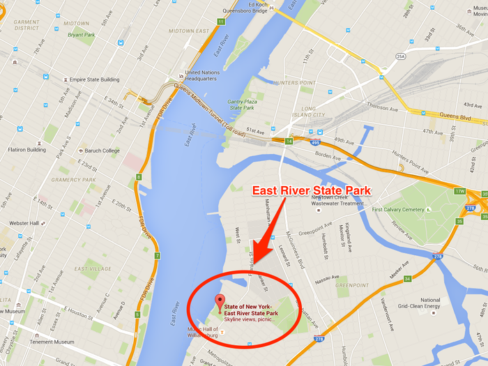 Another good location in Williamsburg is the East River State Park — not to be confused with the East River Park in Manhattan — which is just above Grand Ferry Park.