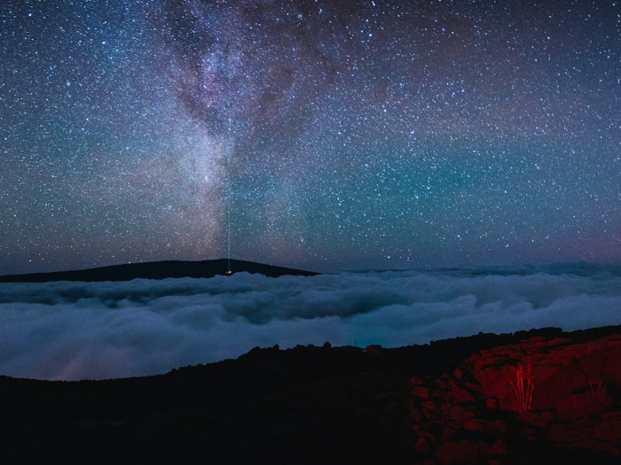 The summit of Mauna Kea in Hawaii is nearly 14,000 feet. It