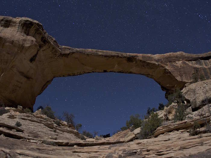 The Natural Bridges National Monument in Utah was the first international dark-sky park in the world. You can see up to 15,000 stars in just one night.