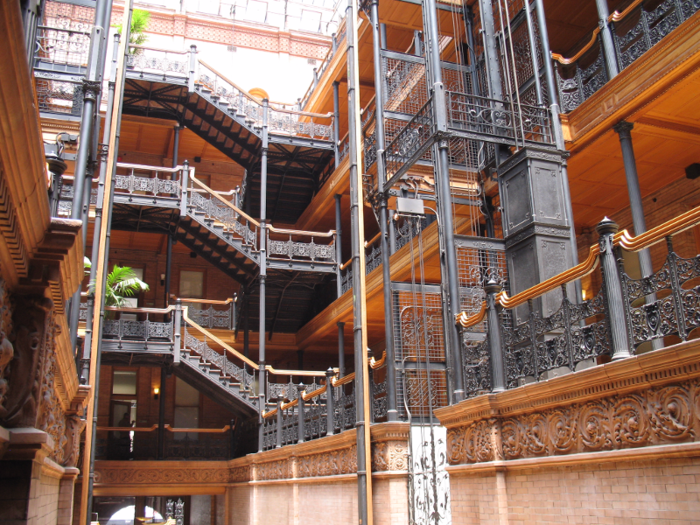 BRADBURY BUILDING: The interior of the oldest landmarked building in Los Angeles has been featured in several movies, most famously "Blade Runner."