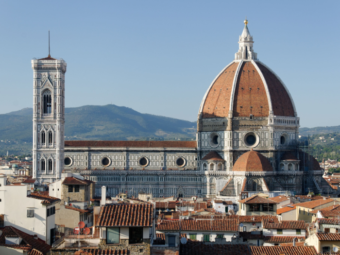 FLORENCE CATHEDRAL: The dome atop the Cathedral di Santa Maria del Fiore was the largest in the world until modern construction materials allowed architects to top it, though whether they built anything more beautiful is up for debate.