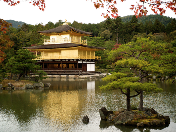 KINKAKU-JI: The Temple of the Golden Pavilion is a  Zen Buddhist temple in Kyoto, Japan, that