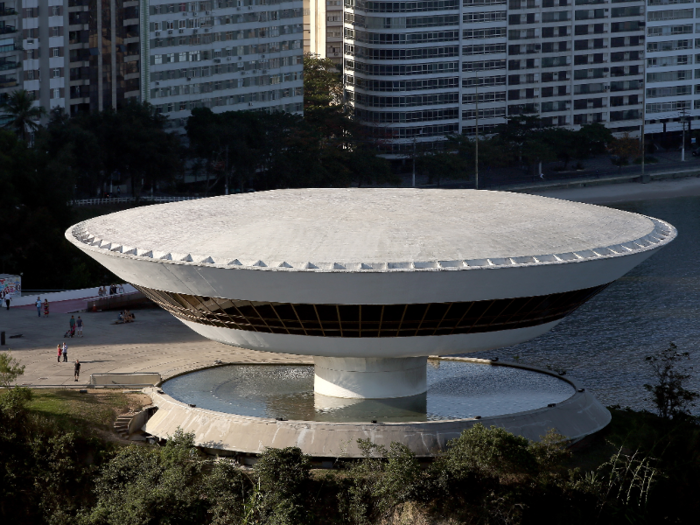 NITERÓI CONTEMPORARY ART MUSEUM: This distinctive Brazilian museum looks like a UFO has just touched down in Rio de Janeiro state.