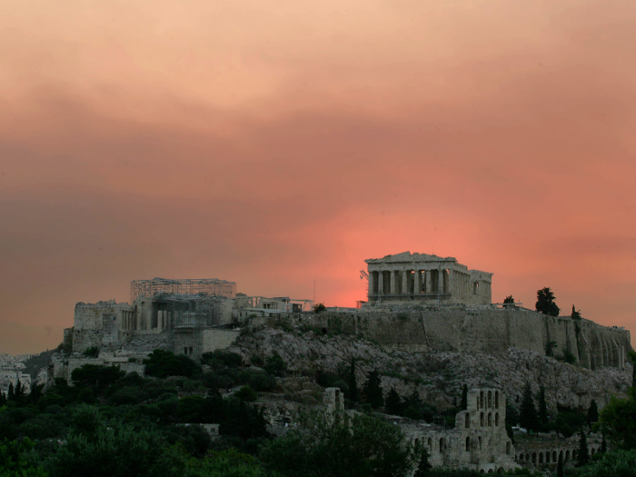 THE PARTHENON: This Greek temple on the Athenian Acropolis was dedicated to Athena, the goddess of wisdom and patron of Athens.