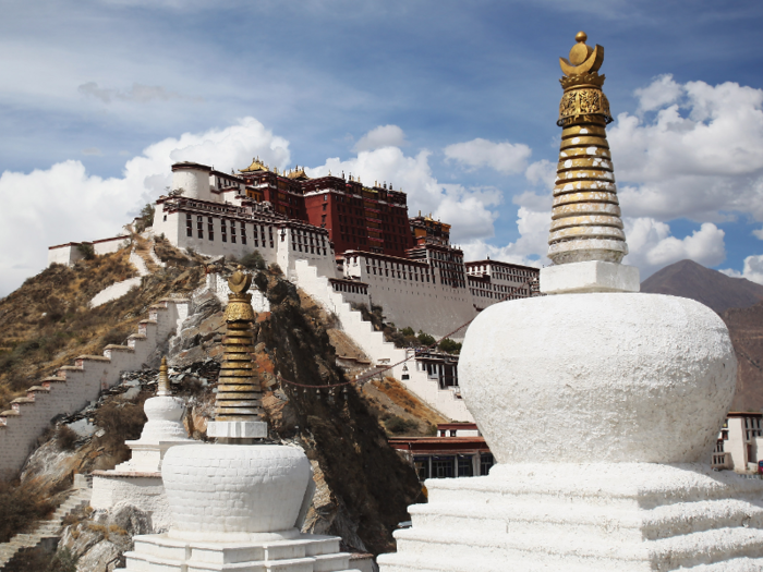 POTALA PALACE: This palace in  Lhasa, Tibet, was the residence of the Dalai Lama until the 1959 Tibetan uprising when the 14th Dalai Lama had to flee the country. Now it