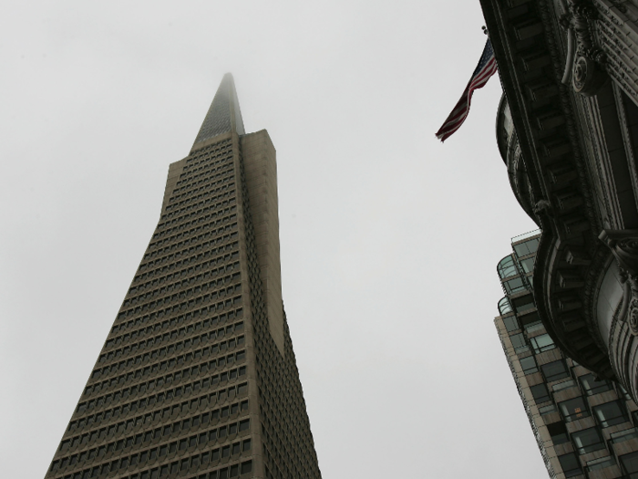 TRANSAMERICA PYRAMID: The Transamerica Pyramid ranks right up there with the Golden Gate Bridge and Alcatraz as far as San Francisco landmarks are concerned. It gets its color from a covering of crushed quartz.