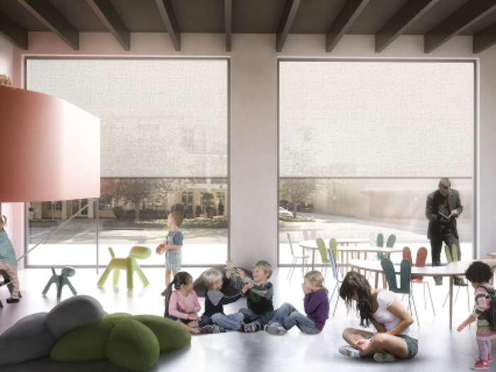 Ratti and his team wanted kids to have full access to these outdoor spaces, so each classroom opens directly out.