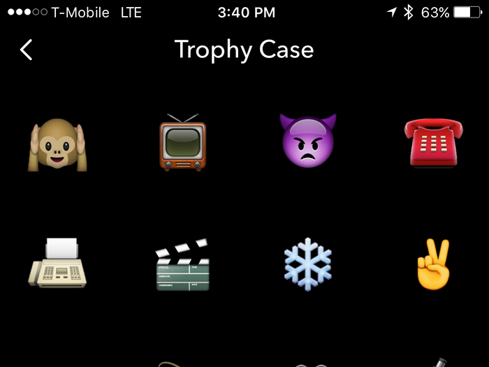 Your Trophy Case is visible above your Snapcode from the main profile view. You unlock trophies as you complete certain activities in the app.